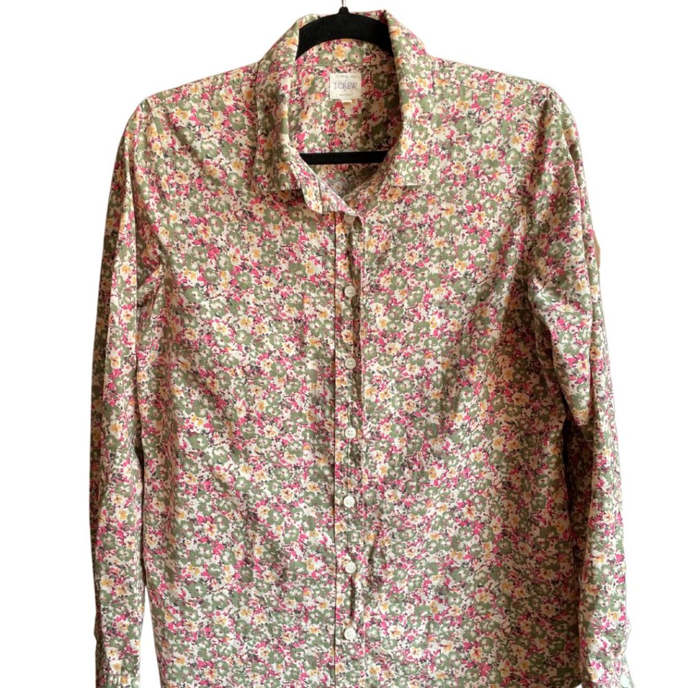 J. Crew Floral Button Up Shirt, Blouse M